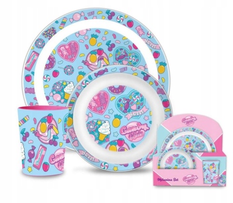 Zestaw naczyń z kubkiem Candy Kids