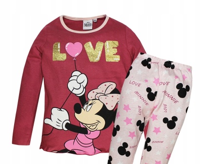 Piżama dla dziewczynki z długim rękawem Myszka Minnie
