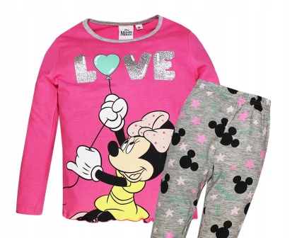 Piżama dla dziewczynki z długim rękawem Myszka Minnie