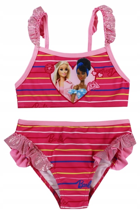 strój-kąpielowy-Barbie-różowy-dwuczęściowy