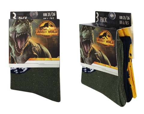 Skarpetki-chłopięce-3-pak-Jurrasic-World
