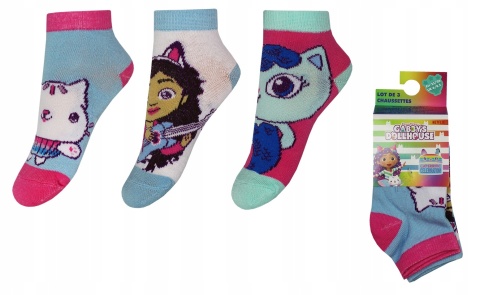 Skarpetki-dziewczęce-3-pak-Koci Domek Gabi