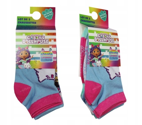 Skarpetki-dziewczęce-3-pak-Koci Domek Gabi