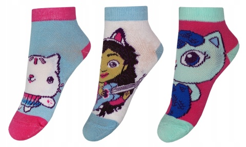 Skarpetki-dziewczęce-3-pak-Koci Domek Gabi