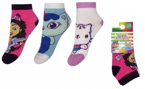 Skarpetki-dziewczęce-3-pak-Koci Domek Gabi