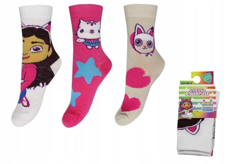 Skarpetki-dziewczęce-3-pak-Koci Domek Gabi