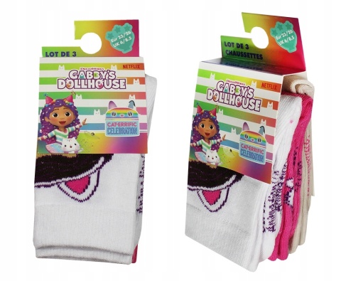 Skarpetki-dziewczęce-3-pak-Koci Domek Gabi