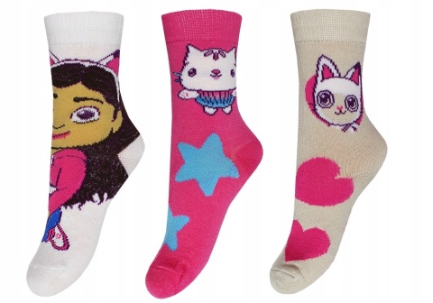 Skarpetki-dziewczęce-3-pak-Koci Domek Gabi