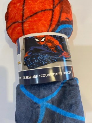 Koc welurowy 130x160cm Spiderman