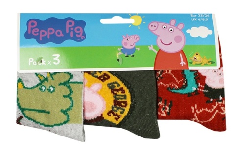 Skarpetki dla chłopca 3-pak Świnka Peppa