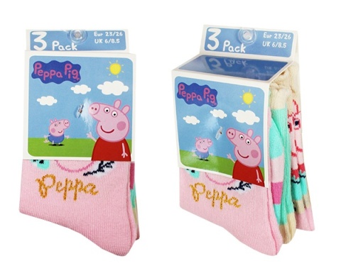 Skarpetki dla dziewczynki 3-pak Świnka Peppa