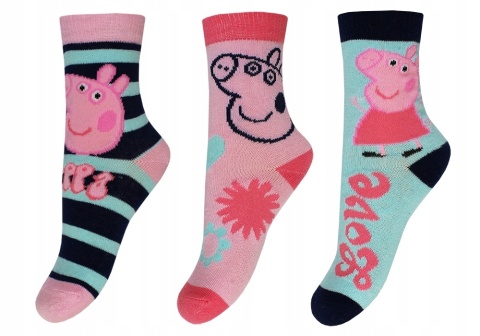 Skarpetki dla dziewczynki 3-pak Świnka Peppa
