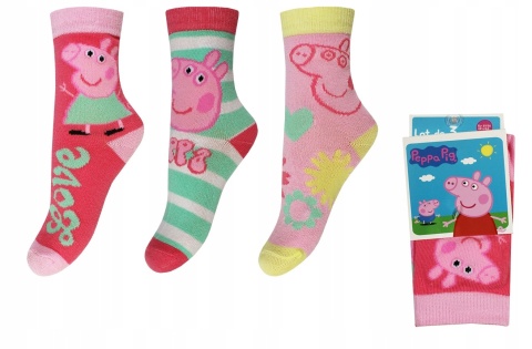 Skarpetki dla dziewczynki 3-pak Świnka Peppa