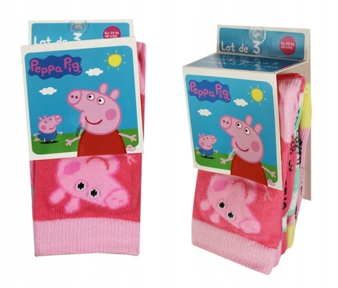 Skarpetki dla dziewczynki 3-pak Świnka Peppa
