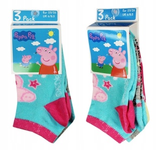 Stopki dla dziewczynki 3-pak Świnka Peppa