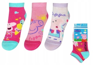 Stopki dla dziewczynki 3-pak Świnka Peppa