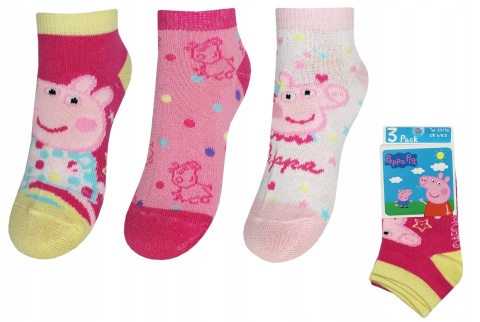 Stopki dla dziewczynki 3-pak Świnka Peppa