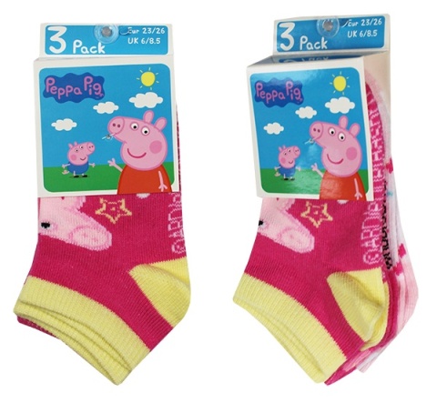 Stopki dla dziewczynki 3-pak Świnka Peppa