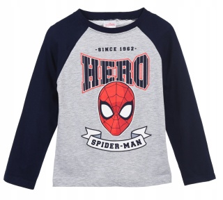 Bluzka bawełniana z długim rękawem dla chłopca Spiderman
