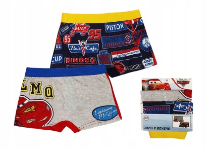 Bawełniane bokserki chłopięce 2-pak Cars Auta
