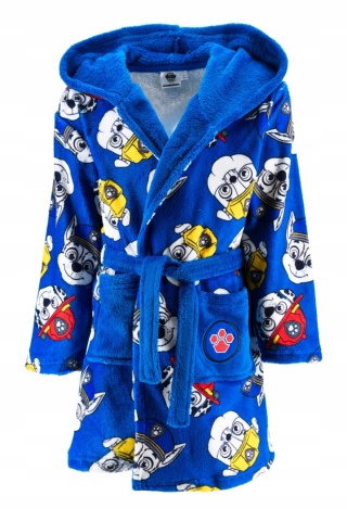 Szlafrok chłopięcy z kapturem i kieszeniami Psi Patrol