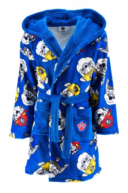 Szlafrok chłopięcy z kapturem i kieszeniami Psi Patrol