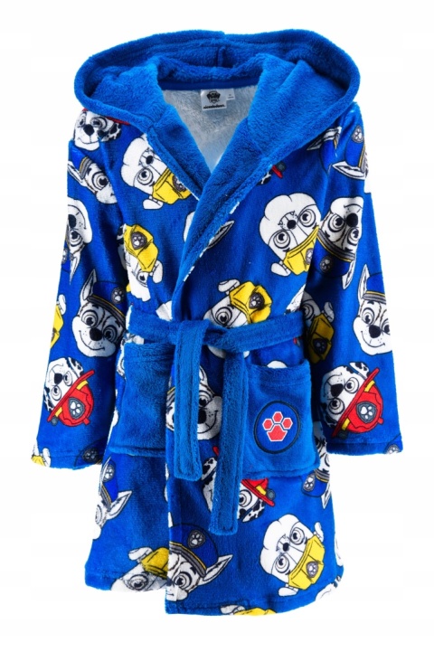 Szlafrok chłopięcy z kapturem i kieszeniami Psi Patrol