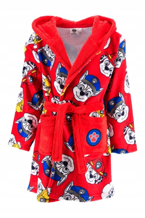 Szlafrok chłopięcy z kapturem i kieszeniami Psi Patrol