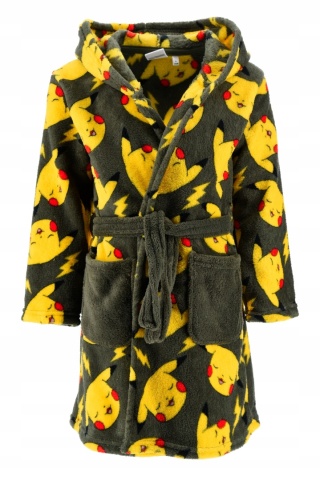 Szlafrok dziecięcy z kapturem i kieszeniami Pokemon