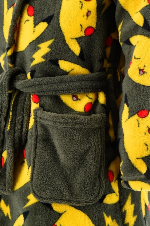 Szlafrok dziecięcy z kapturem i kieszeniami Pokemon