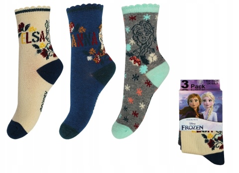 Skarpetki dla dziewczynki 3-pak Kraina Lodu