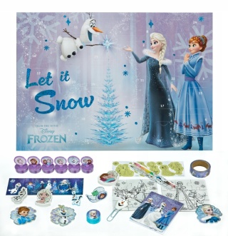 Kalendarz adwentowy dla dzieci Kraina Lodu pełny 24 okienka prezent Mikołaj