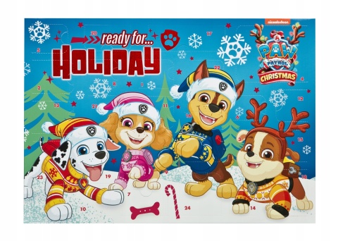 Kalendarz adwentowy dla dzieci Psi Patrol pełny 24 okienka prezent Mikołaj
