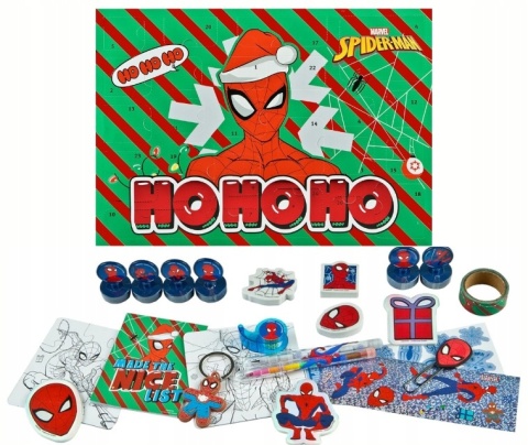 Kalendarz adwentowy dla dzieci Spider-Man pełny 24 okienka prezent Mikołaj