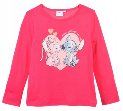 Bluzka dziewczęca z długim rękawem Lilo i Stitch
