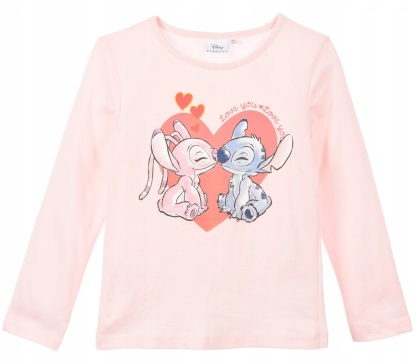 Bluzka dziewczęca z długim rękawem Lilo i Stitch