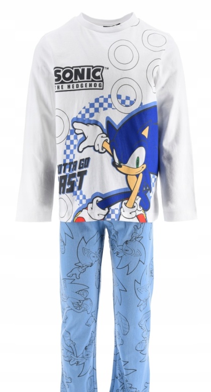 Piżama chłopięca z długimi rękawami Sonic