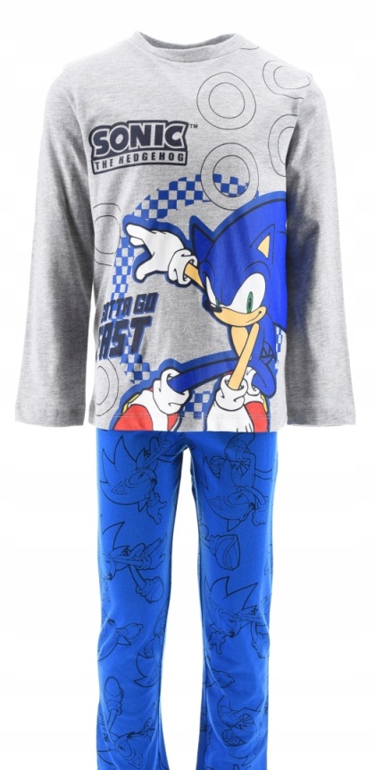 Piżama chłopięca z długimi rękawami Sonic