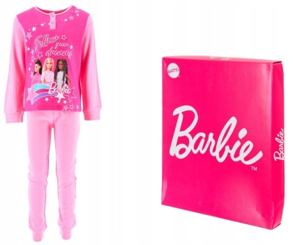 Piżamka Barbie lalki modna różowa bluzka i spodnie prezentowe pudełko