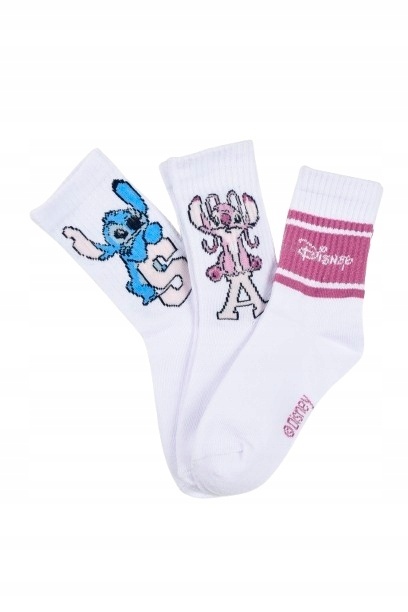 Skarpetki dla dziewczynki bawełniane Lilo i Stitch 3-pak