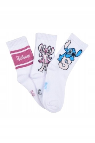 Skarpetki dla dziewczynki bawełniane Lilo i Stitch 3-pak