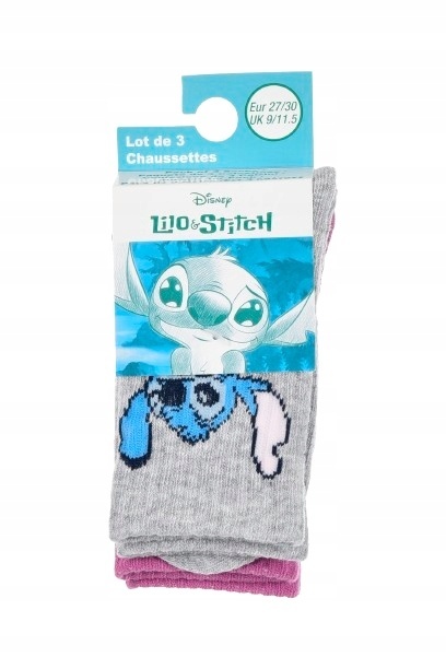 Skarpetki dla dziewczynki bawełniane Lilo i Stitch 3-pak