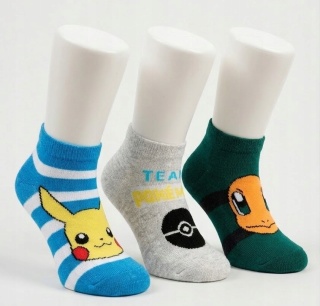 3 x Stopki skarpetki dziecięce POKEMON PIKACHU na wiosna lato 3-pary