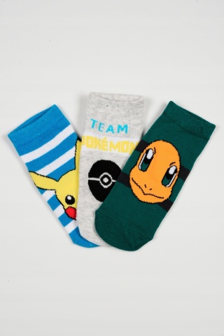 3 x Stopki skarpetki dziecięce POKEMON PIKACHU na wiosna lato 3-pary