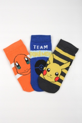 3 x Stopki skarpetki dziecięce POKEMON PIKACHU na wiosna lato 3-pary
