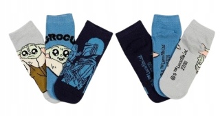 3 x stopki skarpetki Star Wars Baby Yoda Grogu Mandalorian chłopięce