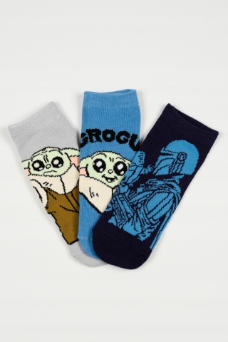 3 x stopki skarpetki Star Wars Baby Yoda Grogu Mandalorian chłopięce