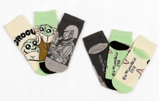 3 x stopki skarpetki Star Wars Baby Yoda Grogu Mandalorian chłopięce