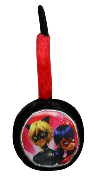 Biedronka i czarny kot nauszniki dla dziewczynki kotek