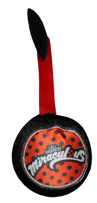 Biedronka i czarny kot nauszniki dla dziewczynki kotek